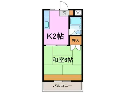 レイクグリーン三好A・B(1K/1階)の間取り写真