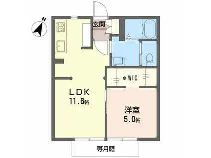 FOREST蔵子(1LDK/1階)の間取り写真