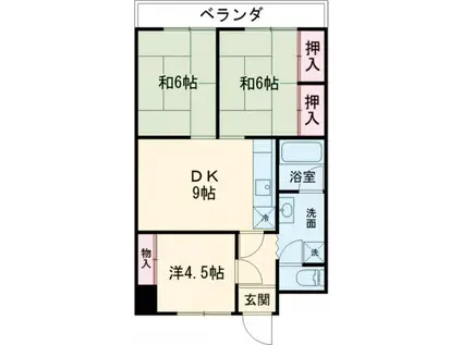 延命寺マンション(3LDK/1階)の間取り写真