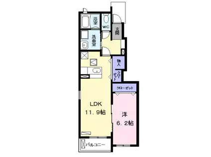 セント ヴィラI(1LDK/1階)の間取り写真