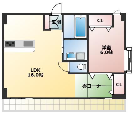 エザンス 21(1LDK/3階)の間取り写真