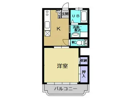 セジュールロマン(1K/2階)の間取り写真