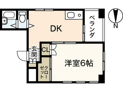 第1片山ビル(1DK/11階)の間取り写真