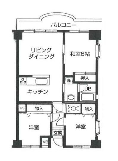 サンシャインK&Kマンション(3LDK/5階)の間取り写真