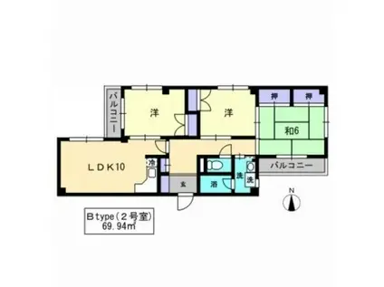 ブリッサ花ノ宮(3LDK/3階)の間取り写真