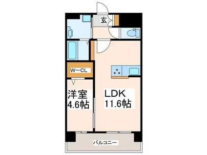 LIBTH菊陽227(1LDK/4階)の間取り写真