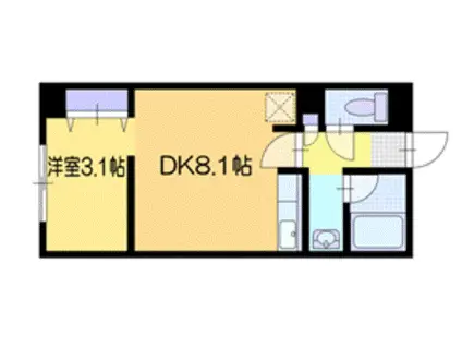 パラッツォS-8(1LDK/4階)の間取り写真