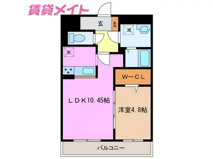 フェリーチェ(1LDK/1階)の間取り写真