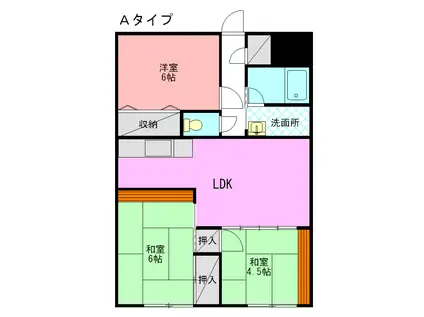 グレイス旭台(3LDK/3階)の間取り写真