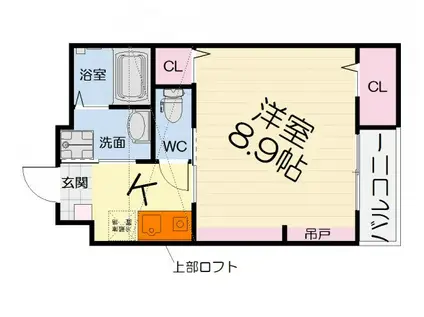 エヌエムキャラントサンク(1K/4階)の間取り写真