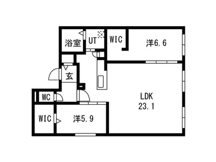 CIEL北11条(2LDK/3階)の間取り写真