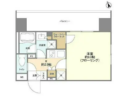 プライムスタイル広尾(1K/3階)の間取り写真