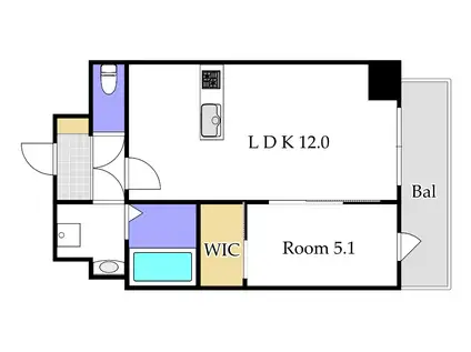 TRINITY(1LDK/4階)の間取り写真