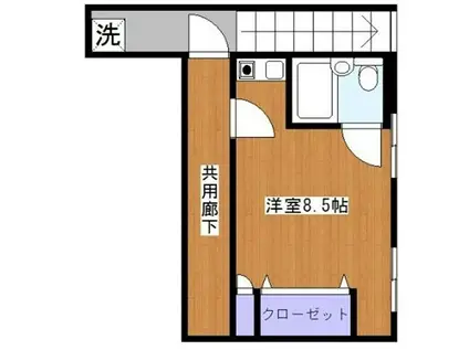 豊嶋コーポ(ワンルーム/2階)の間取り写真