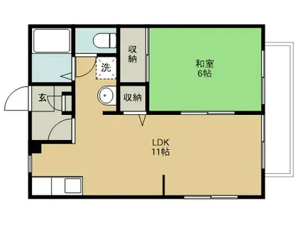 ふれんどはうすI番館(1LDK/2階)の間取り写真
