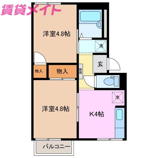 プレジール多度M1(2K/2階)の間取り写真