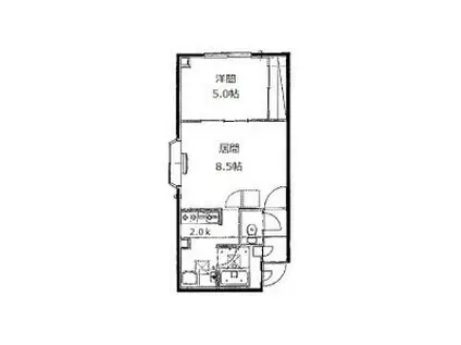 サンライト平岸(1LDK/3階)の間取り写真