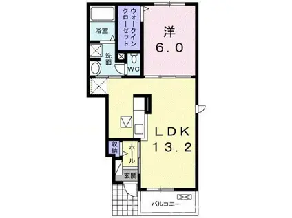 ブルー アイランド川津I(1LDK/1階)の間取り写真