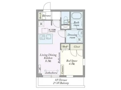 MY STYLE VINTAGE 三郷中央(1LDK/2階)の間取り写真