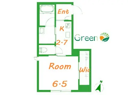 クニーズ辻堂(1K/1階)の間取り写真