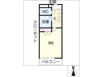 アデナック14(1K/1階)の間取り写真