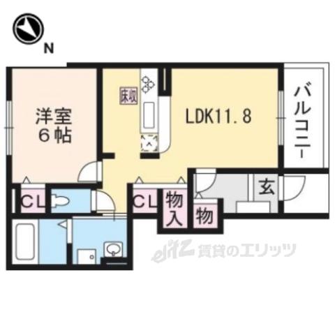エトワール・フィラント(1LDK/1階)の間取り写真