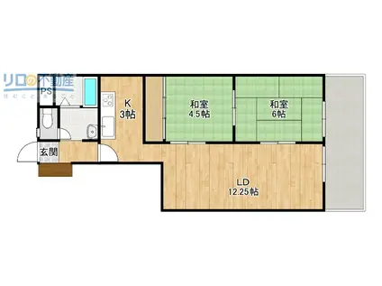 サンボックスアキタ(3LDK/3階)の間取り写真