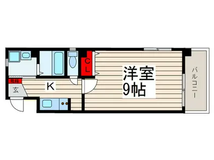 カームコート(1K/2階)の間取り写真