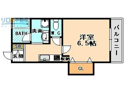 エクセル新伊丹(1K/3階)の間取り写真