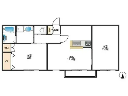 フォレスタ(2LDK/1階)の間取り写真