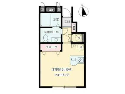 デザインコート赤堤(ワンルーム/1階)の間取り写真