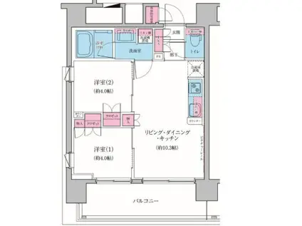 レジディア品川シーサイド(2LDK/9階)の間取り写真