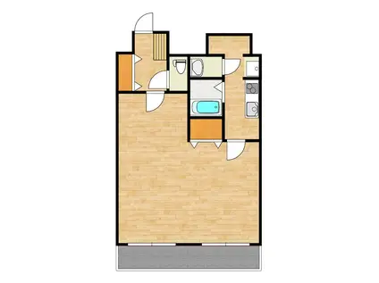 フロム0834(1K/4階)の間取り写真