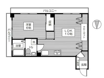 セントラル末広(1DK/3階)の間取り写真