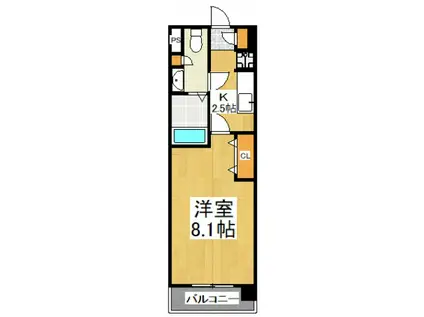 シティコート所沢(1K/4階)の間取り写真