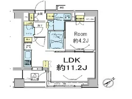 ドゥーエ五反田(1LDK/5階)の間取り写真