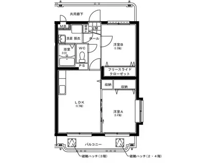 ピュアハイツ(2LDK/2階)の間取り写真