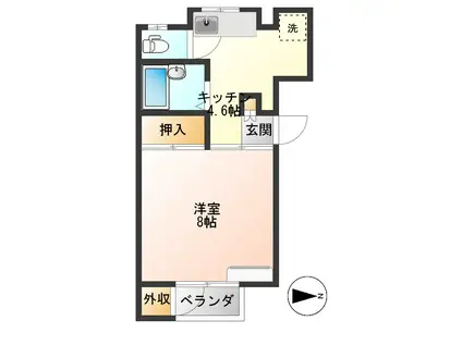 コーポ蜂屋(1K/2階)の間取り写真