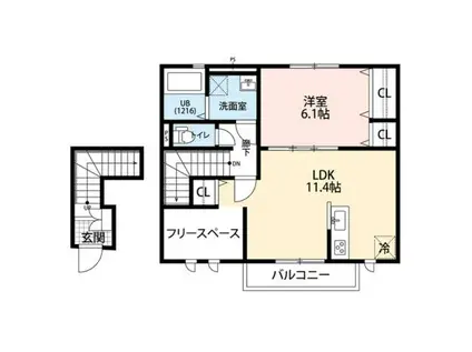 クレールEM(1SLDK/2階)の間取り写真