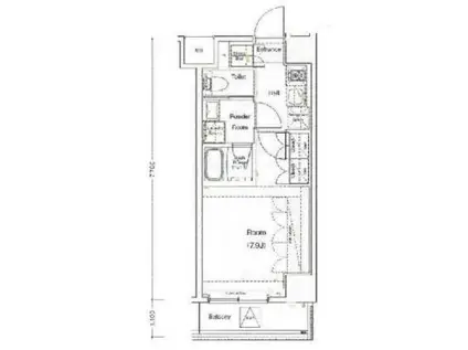 フュージョナル両国クアトロ(1K/7階)の間取り写真