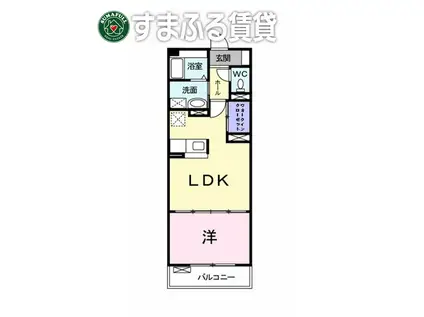 ローズパティオ(1LDK/3階)の間取り写真