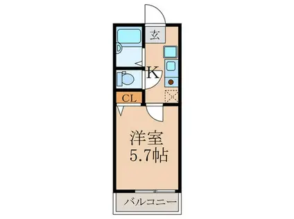 SPRING HOUSE(1K/1階)の間取り写真
