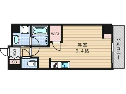 エスパシオ・コモド大阪新町(ワンルーム/7階)の間取り写真