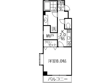 グランドメゾンホソヤマ(1K/3階)の間取り写真