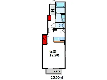 アーデント・サピ-壱番館(1K/1階)の間取り写真