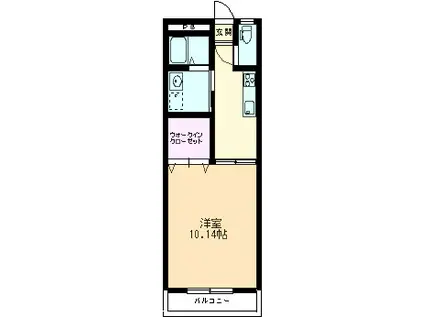 KS HILL(1K/1階)の間取り写真