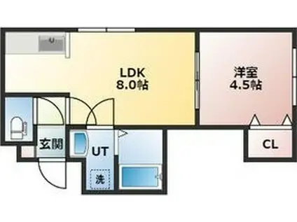シャイニングスター(1LDK/3階)の間取り写真