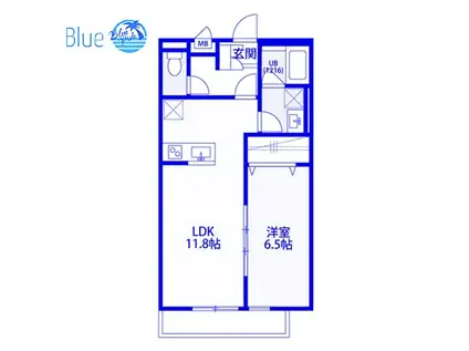 デュラカーサルシア 川和II(1LDK/1階)の間取り写真