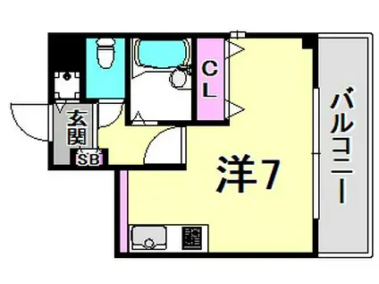 ストーンマナー(1K/6階)の間取り写真