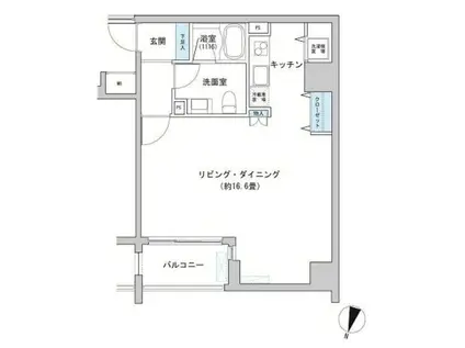 カッシア神田レジデンス(ワンルーム/10階)の間取り写真